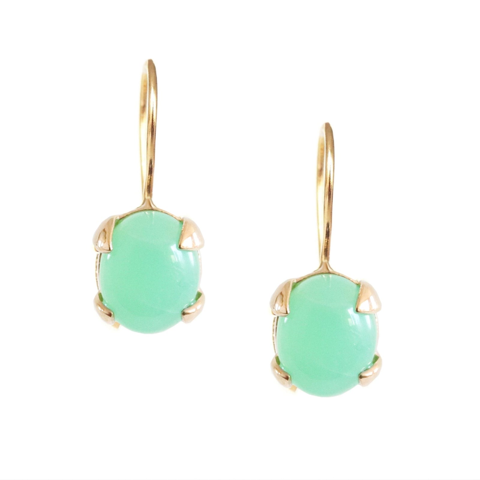 GLEE DROP EARRINGS - CHRYSOPRASE & GOLD - SO PRETTY CARA COTTER