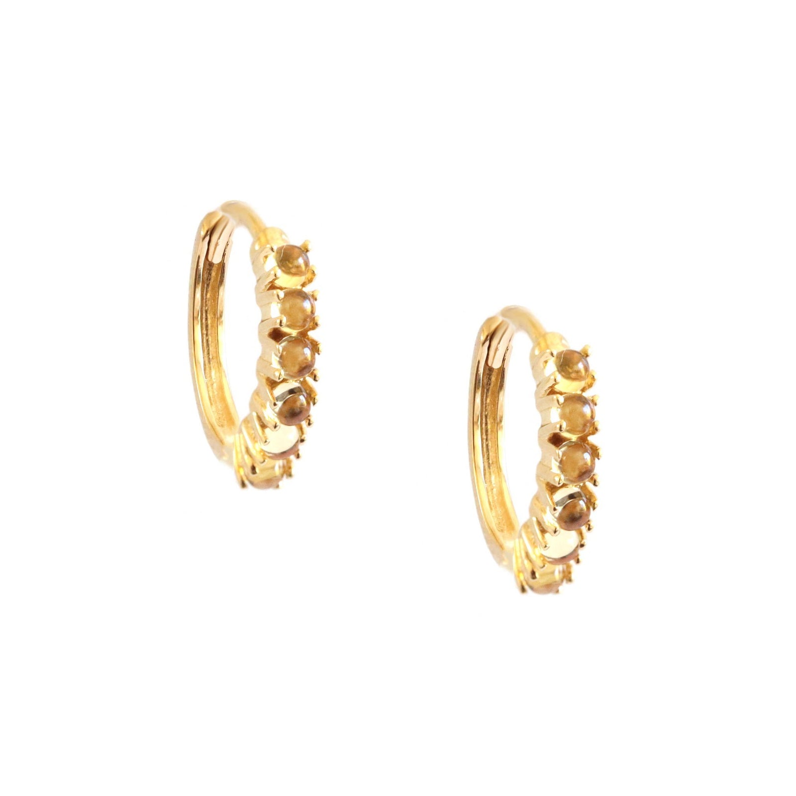 GLEE HUGGIE HOOPS - CITRINE & GOLD - SO PRETTY CARA COTTER