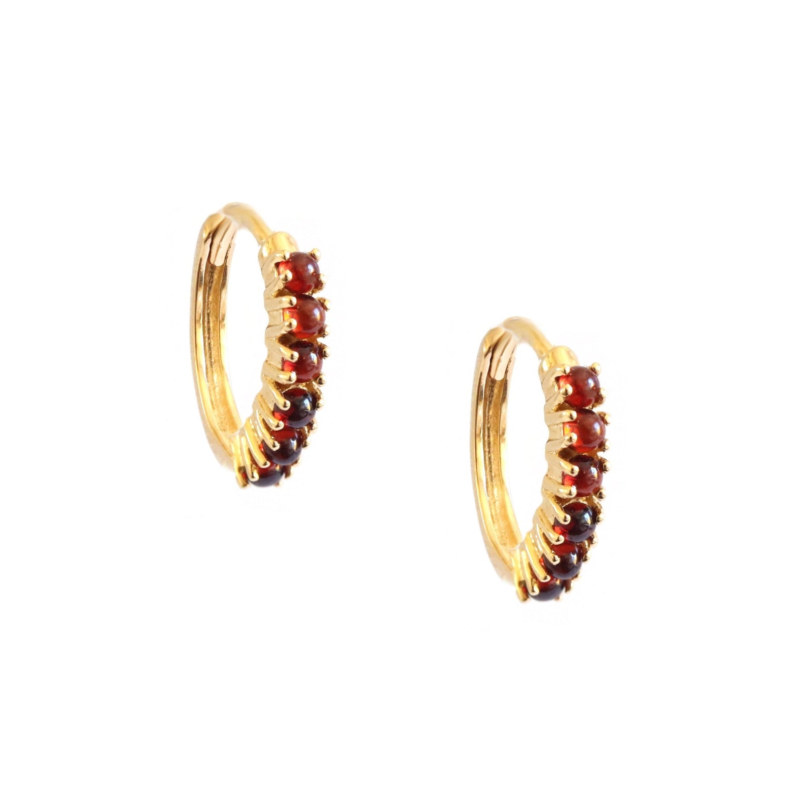 GLEE HUGGIE HOOPS - GARNET & GOLD - SO PRETTY CARA COTTER