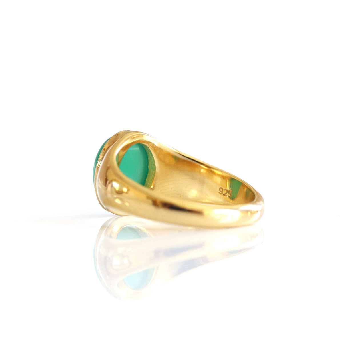 GLEE OVAL SIGNET RING - GREEN ONYX &amp; GOLD - SO PRETTY CARA COTTER