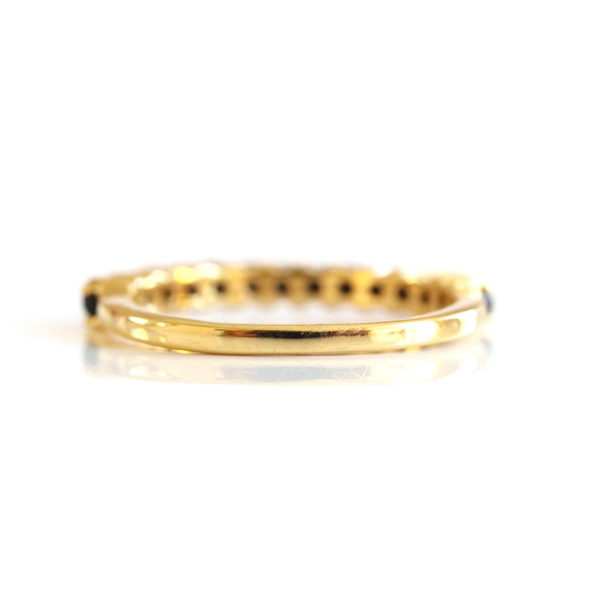 GLEE THIN BAND RING - BLACK ONYX &amp; GOLD - SO PRETTY CARA COTTER