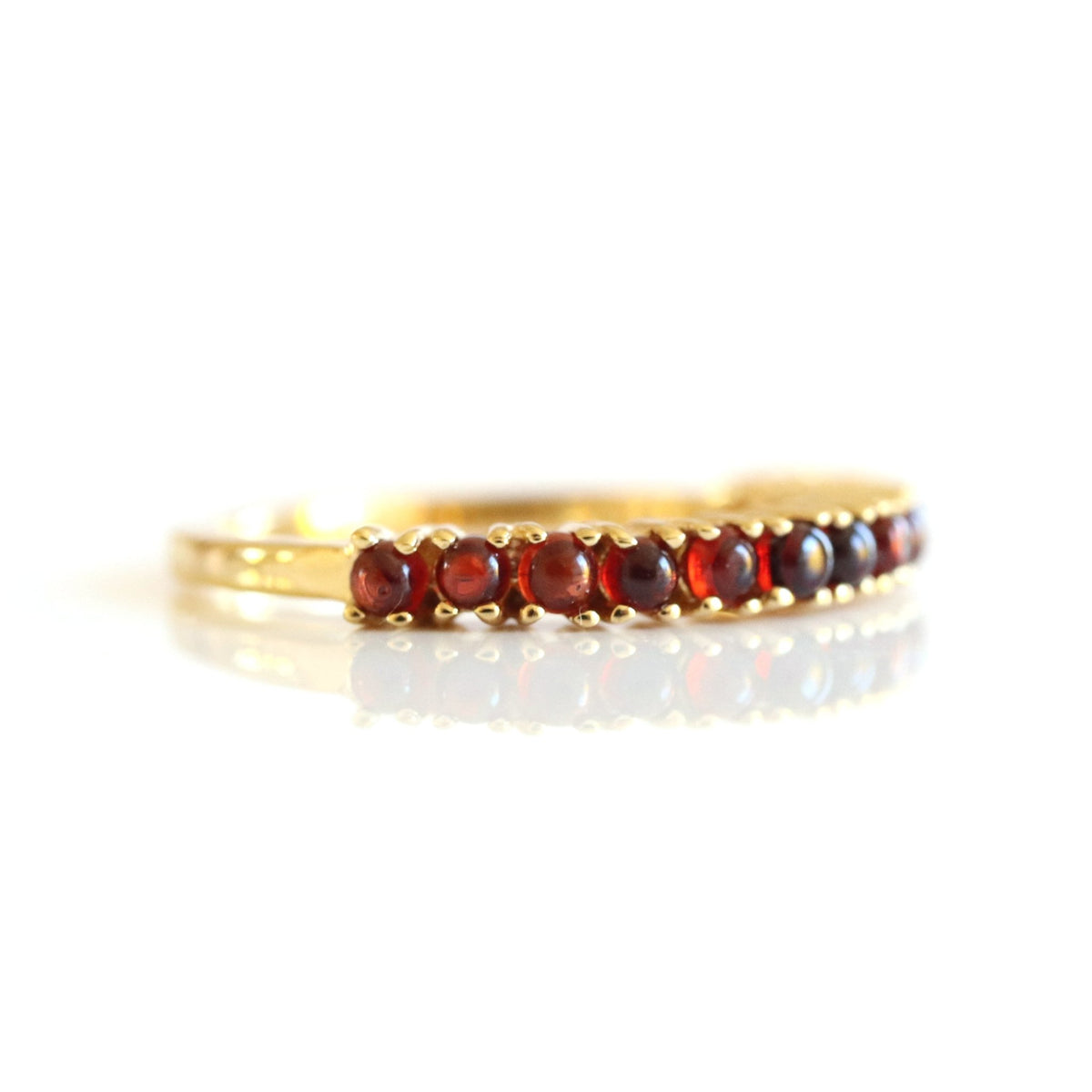 GLEE THIN BAND RING - GARNET &amp; GOLD - SO PRETTY CARA COTTER