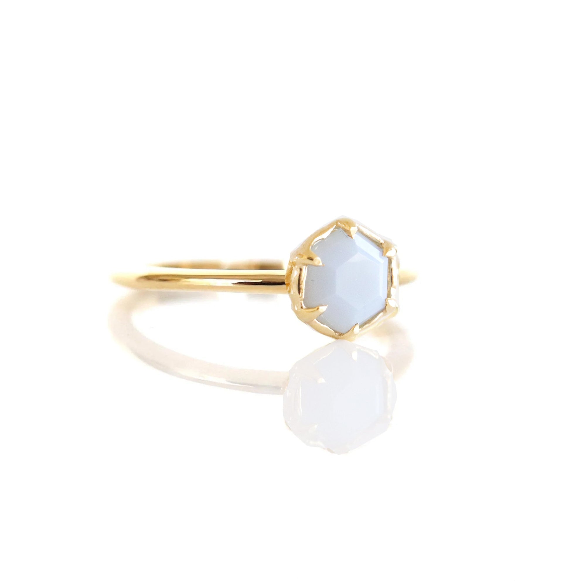 GRACE RING - ARCTIC BLUE OPAL & GOLD - SO PRETTY CARA COTTER