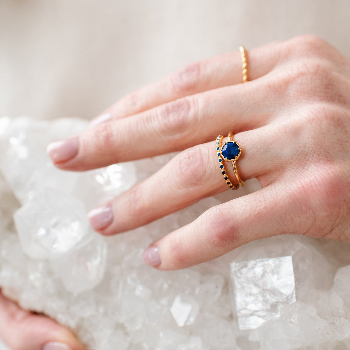 GRACE RING - LAPIS &amp; GOLD - SO PRETTY CARA COTTER