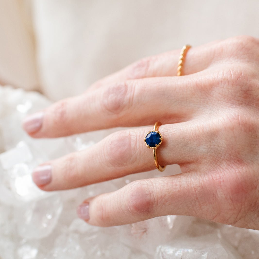 GRACE RING - LAPIS &amp; GOLD - SO PRETTY CARA COTTER
