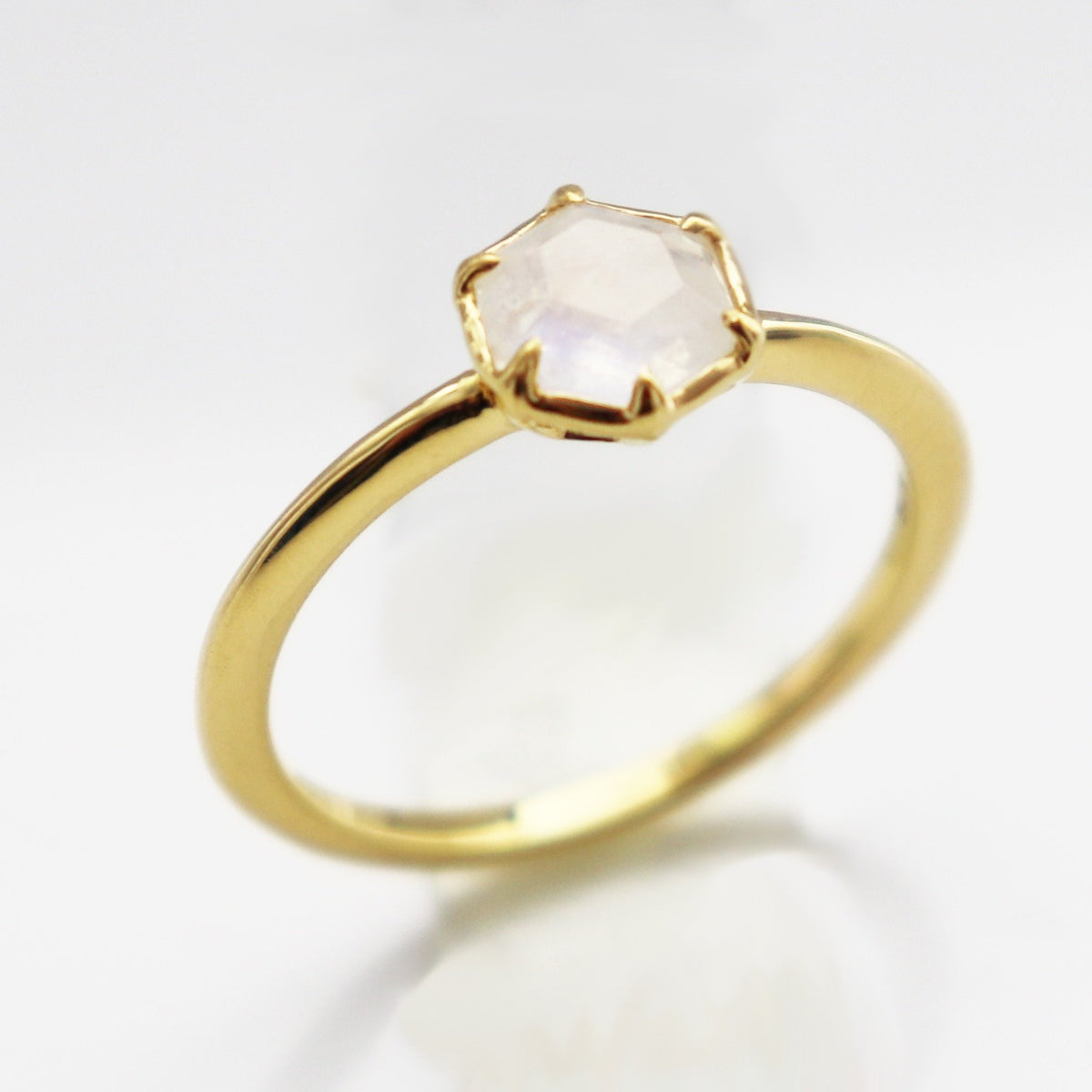 GRACE RING RAINBOW MOONSTONE &amp; GOLD - SO PRETTY CARA COTTER