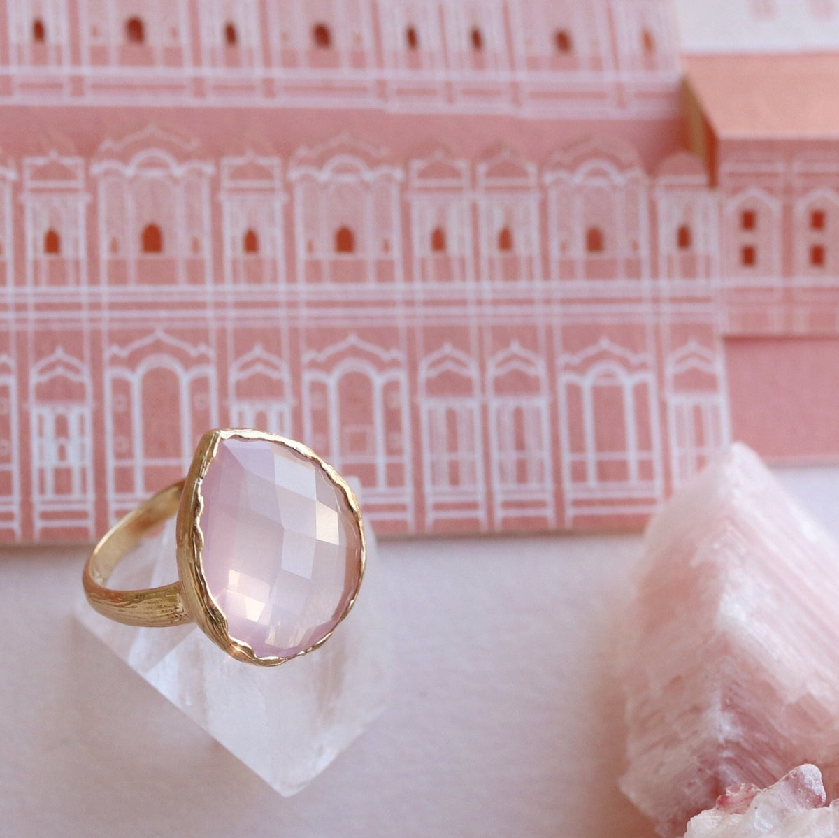 HARMONY RING - PINK QUARTZ &amp; GOLD - SO PRETTY CARA COTTER