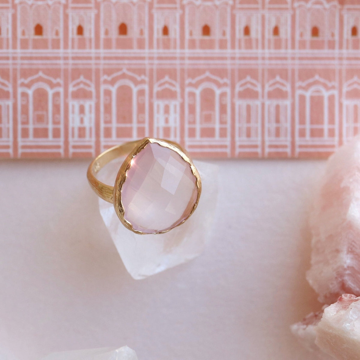 HARMONY RING - PINK QUARTZ &amp; GOLD - SO PRETTY CARA COTTER