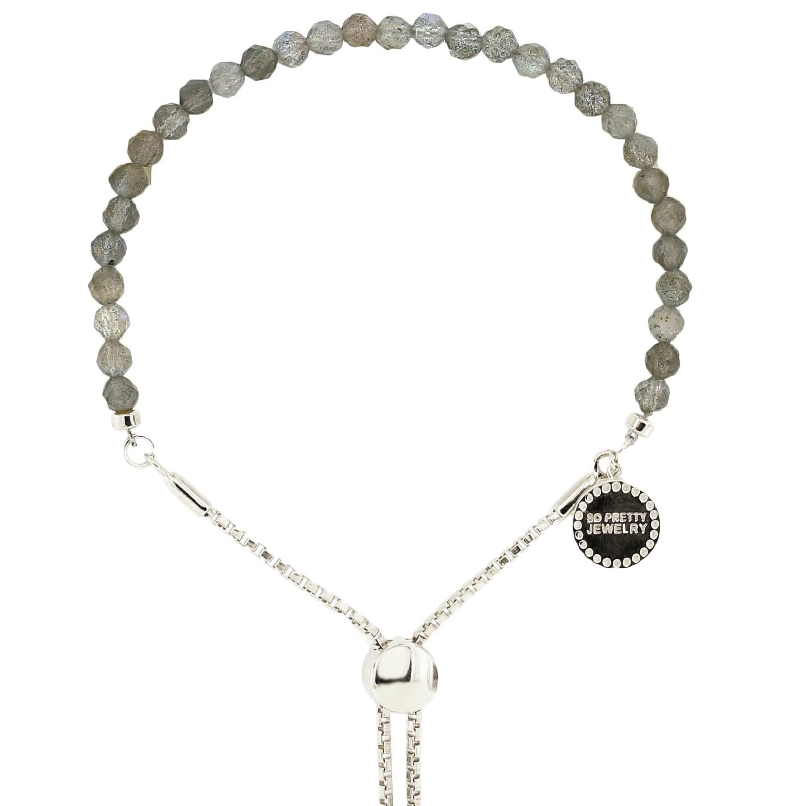 ICONIC ADJUSTABLE BRACELET - LABRADORITE & SILVER - SO PRETTY CARA COTTER