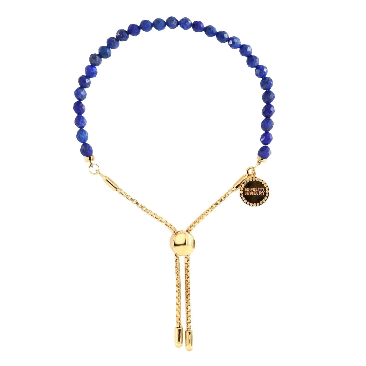 ICONIC ADJUSTABLE BRACELET - LAPIS &amp; GOLD - SO PRETTY CARA COTTER
