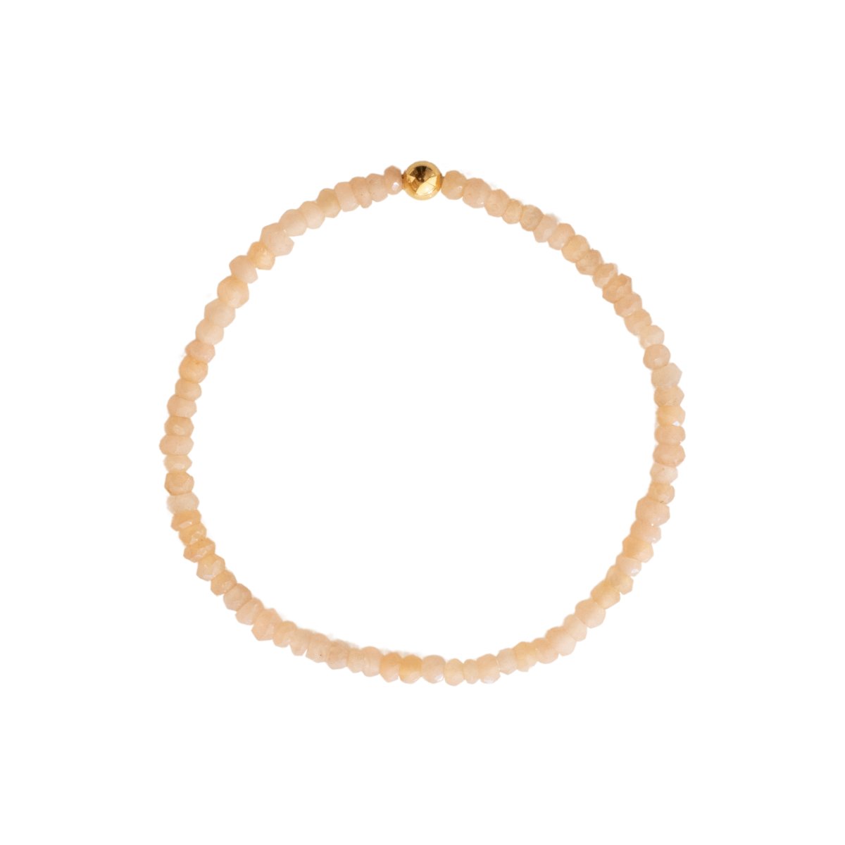ICONIC BEADED STRETCH BRACELET - PEACH MOONSTONE & GOLD - SO PRETTY CARA COTTER
