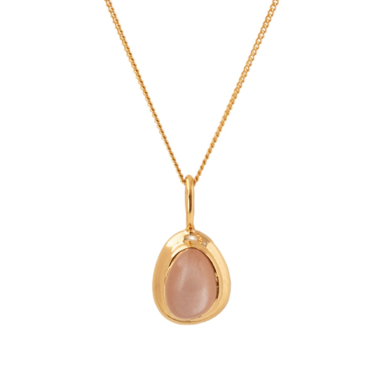 JOY PENDANT NECKLACE - PEACH MOONSTONE & GOLD - SO PRETTY CARA COTTER
