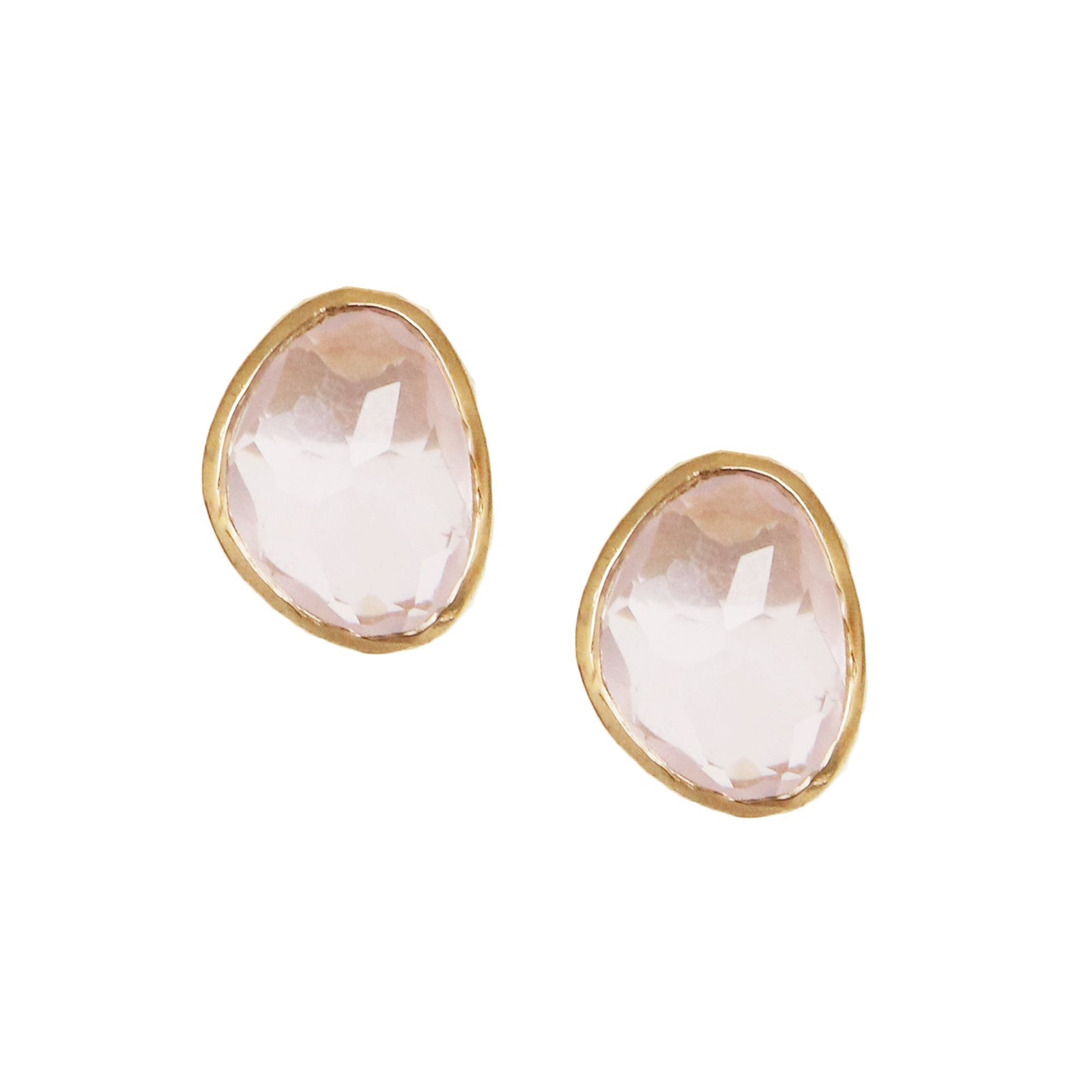 JOY STUDS - PINK QUARTZ & GOLD - SO PRETTY CARA COTTER