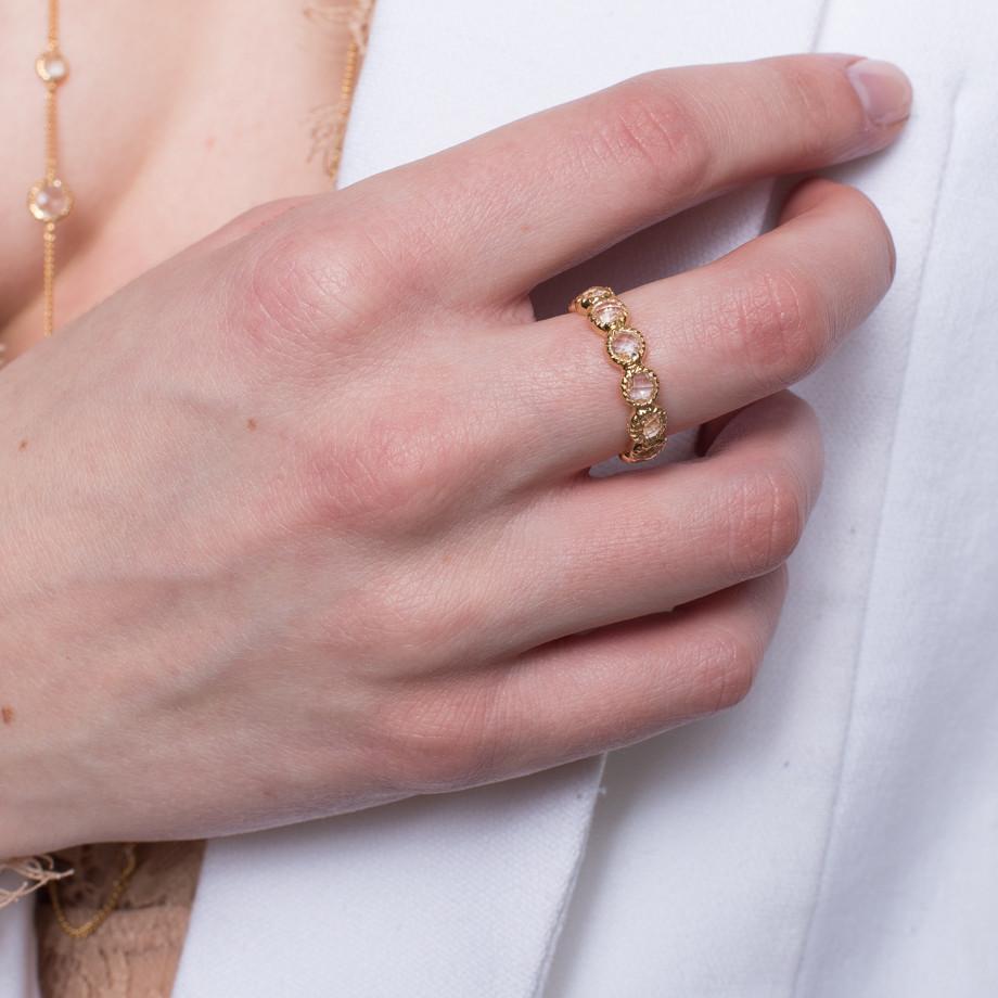 LEGACY RING WHITE TOPAZ & GOLD - SO PRETTY CARA COTTER