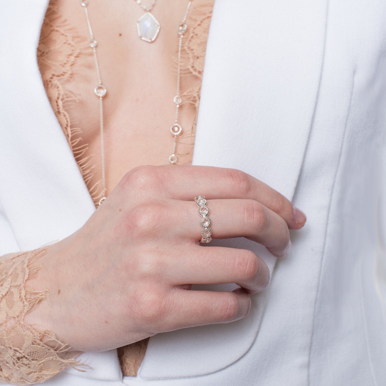 LEGACY RING WHITE TOPAZ & SILVER - SO PRETTY CARA COTTER