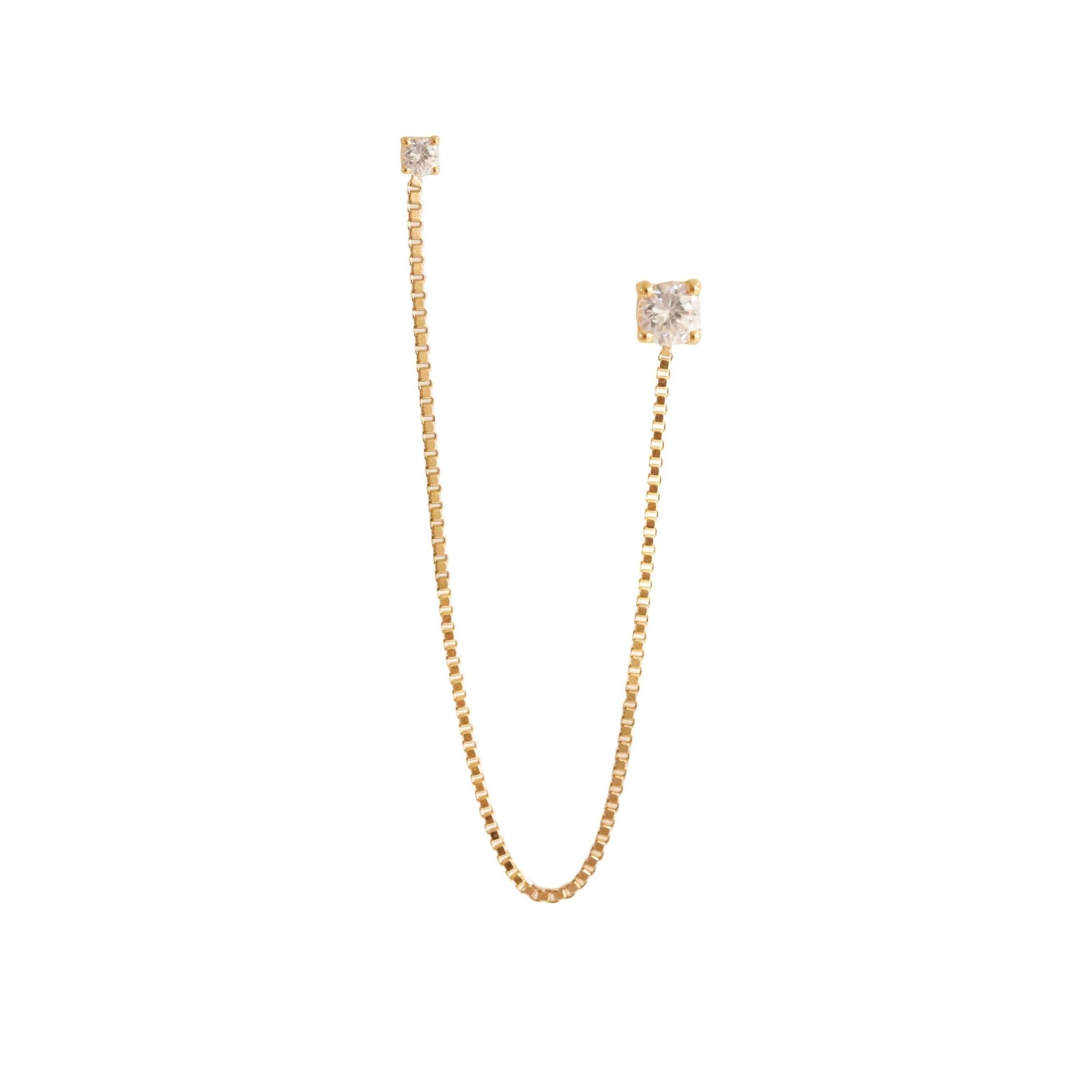 LOVE CHAIN DUO STUD - CUBIC ZIRCONIA & GOLD - SO PRETTY CARA COTTER