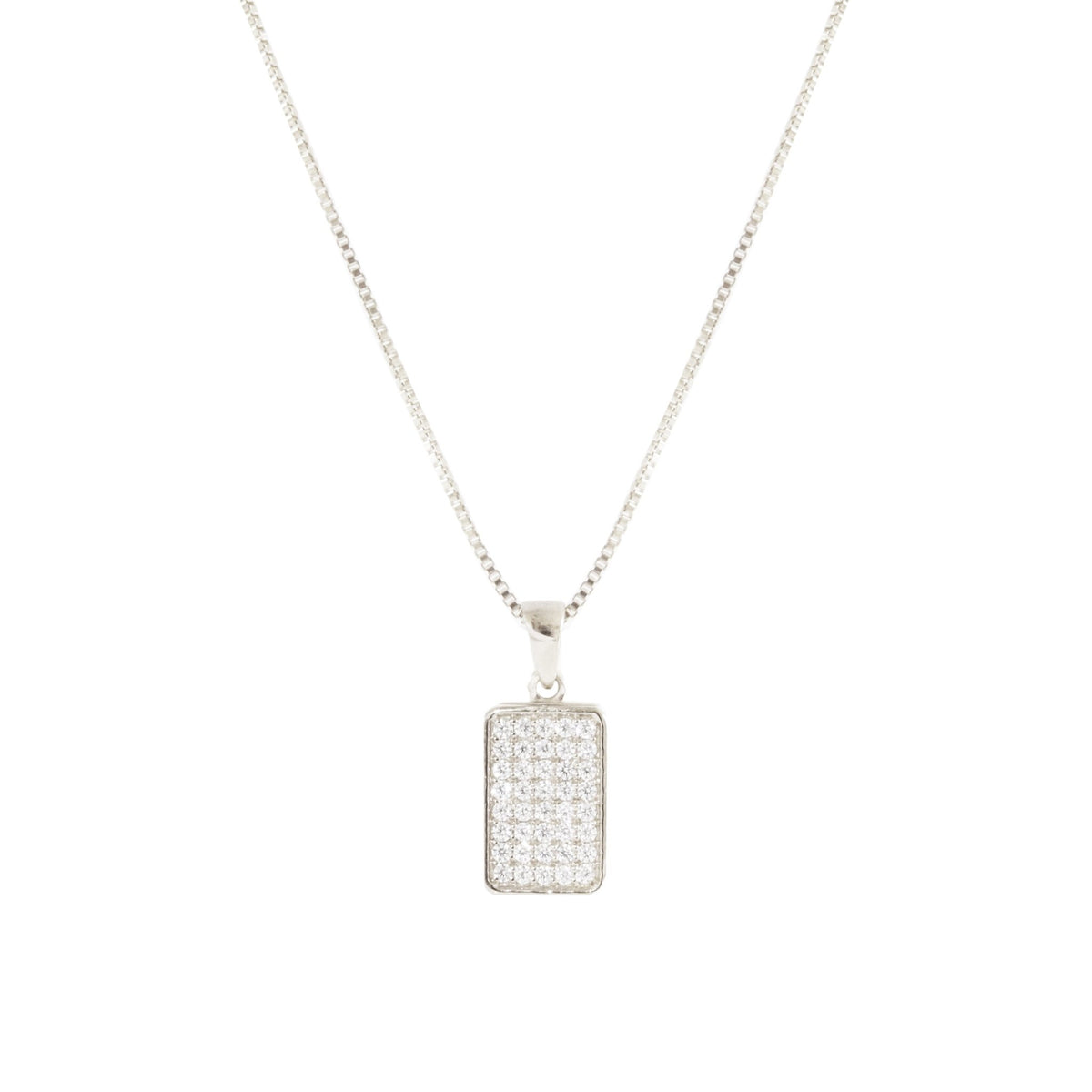 LOVE DAINTY DOG TAG NECKLACE SILVER - SO PRETTY CARA COTTER