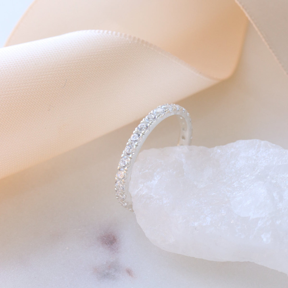 LOVE ETERNITY BAND - CUBIC ZIRCONIA &amp; SILVER - SO PRETTY CARA COTTER