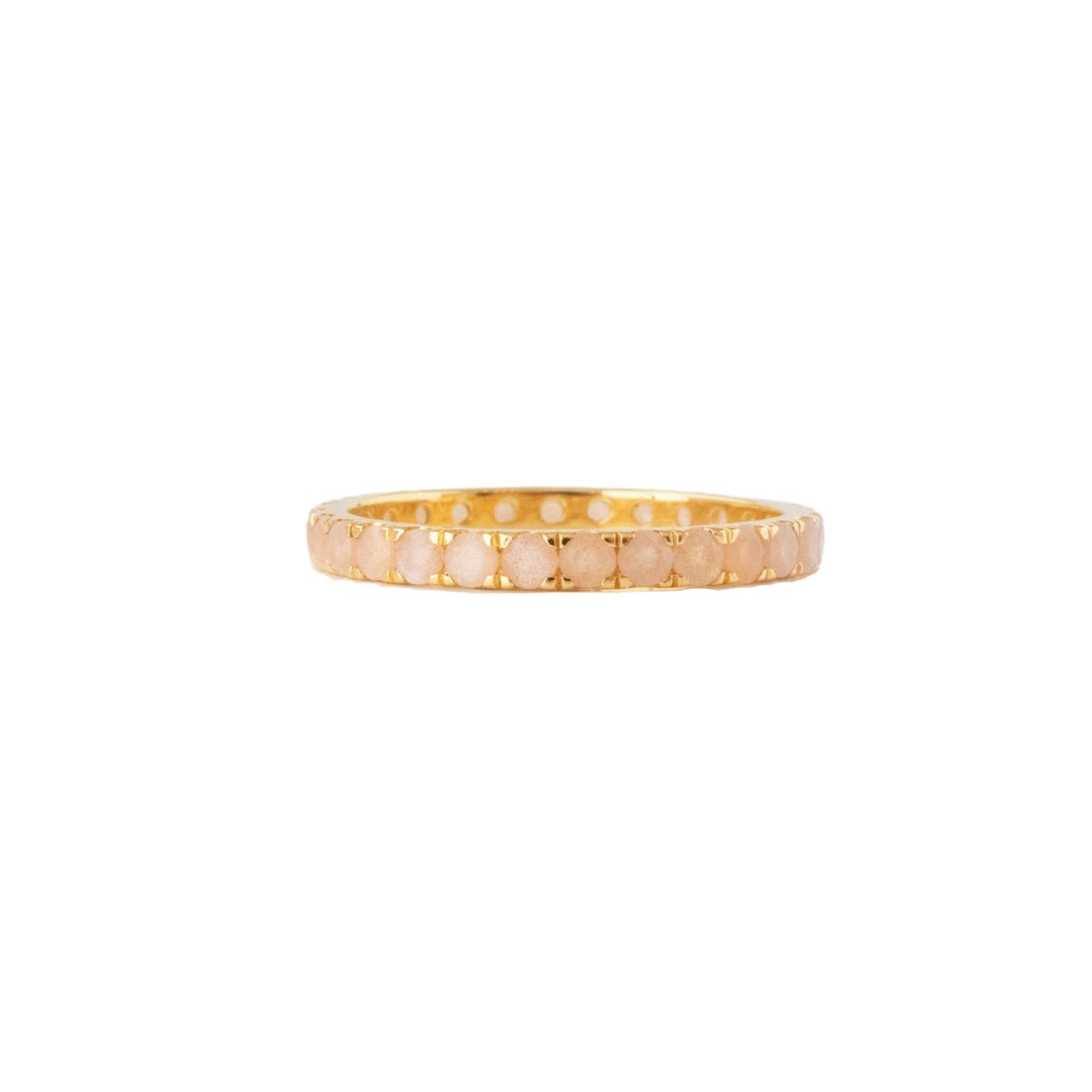 LOVE ETERNITY BAND - PEACH MOONSTONE & GOLD - SO PRETTY CARA COTTER