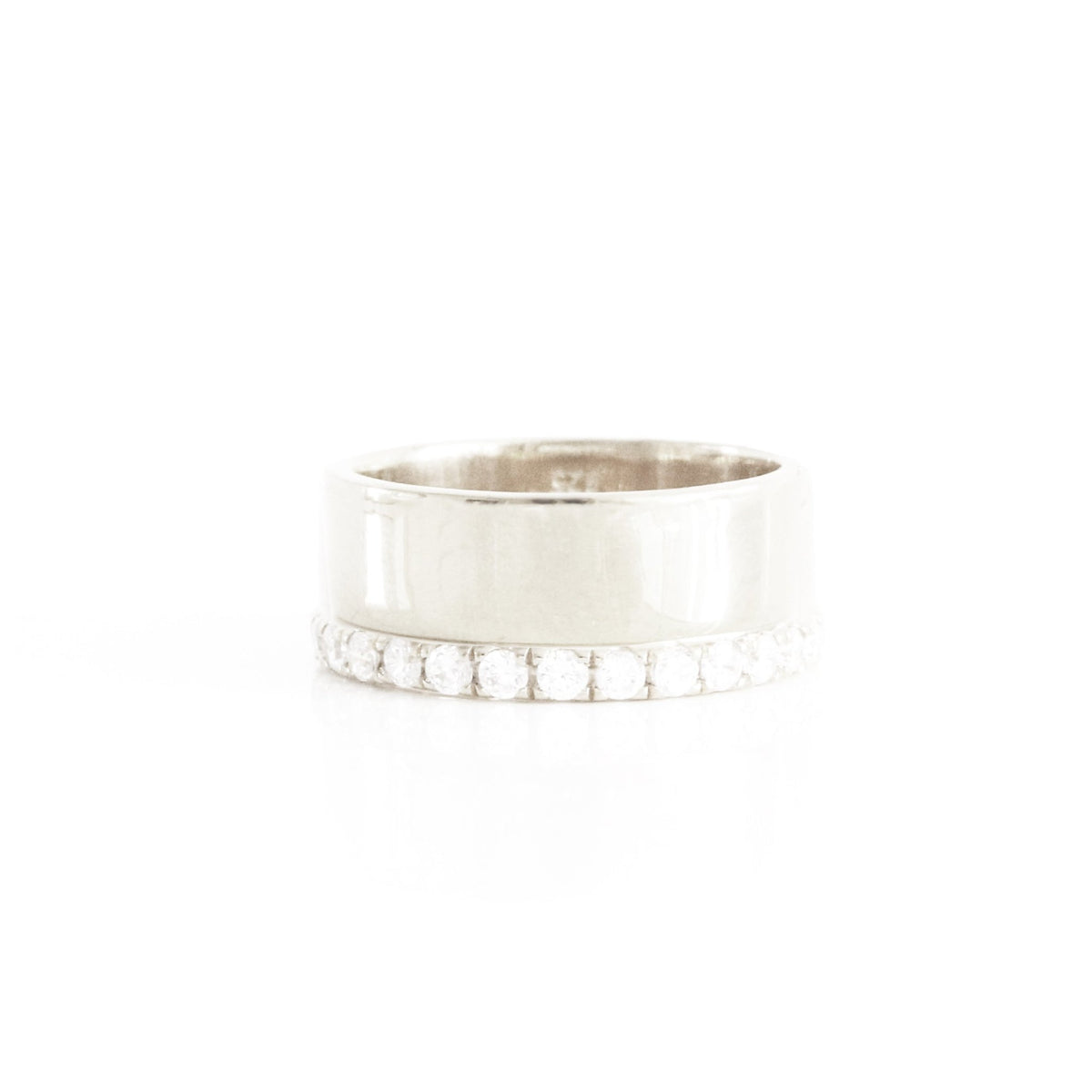 LOVE ETERNITY CIGAR BAND - CUBIC ZIRCONIA &amp; SILVER - SO PRETTY CARA COTTER