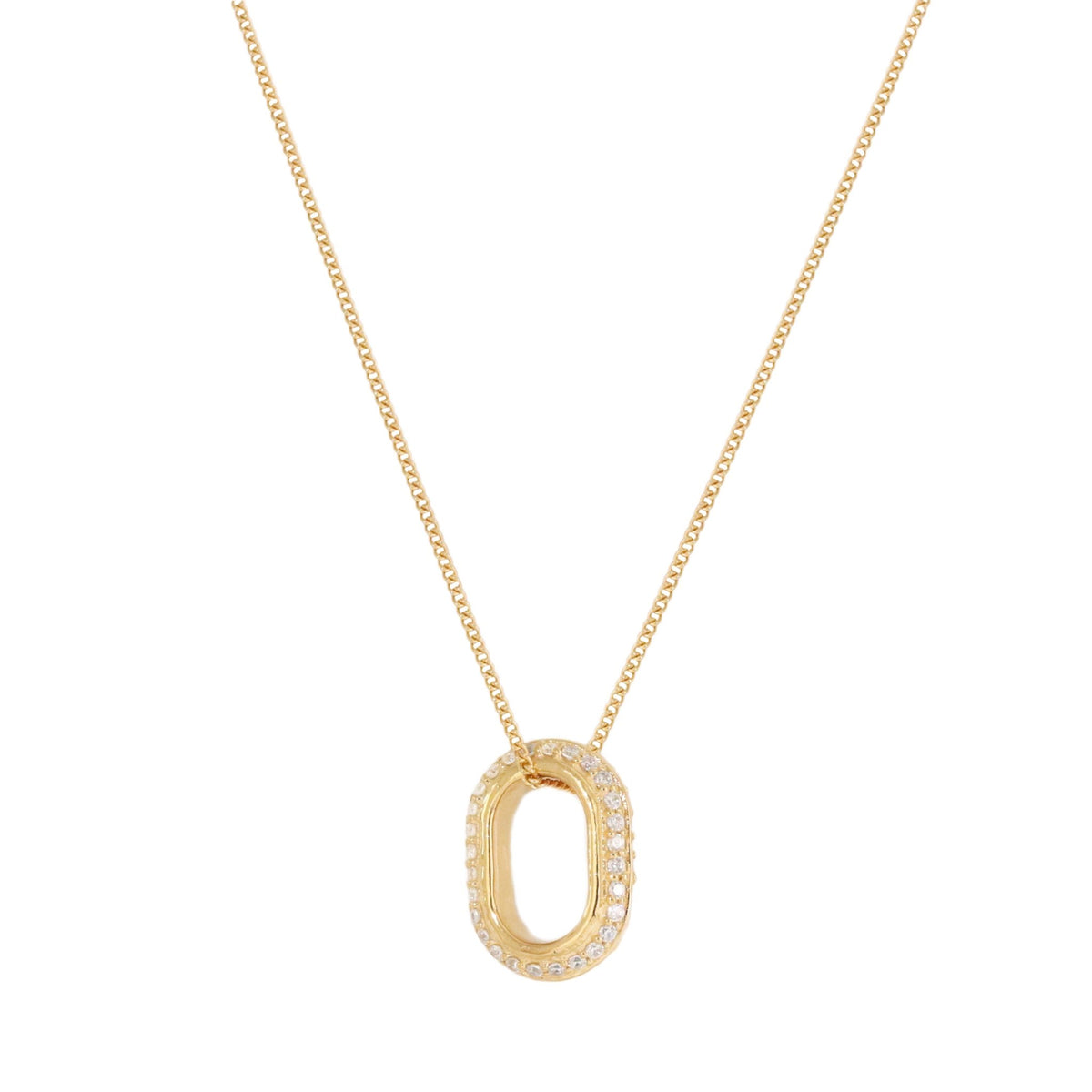 LOVE ETERNITY OVAL PENDANT NECKLACE - CUBIC ZIRCONIA &amp; GOLD - SO PRETTY CARA COTTER