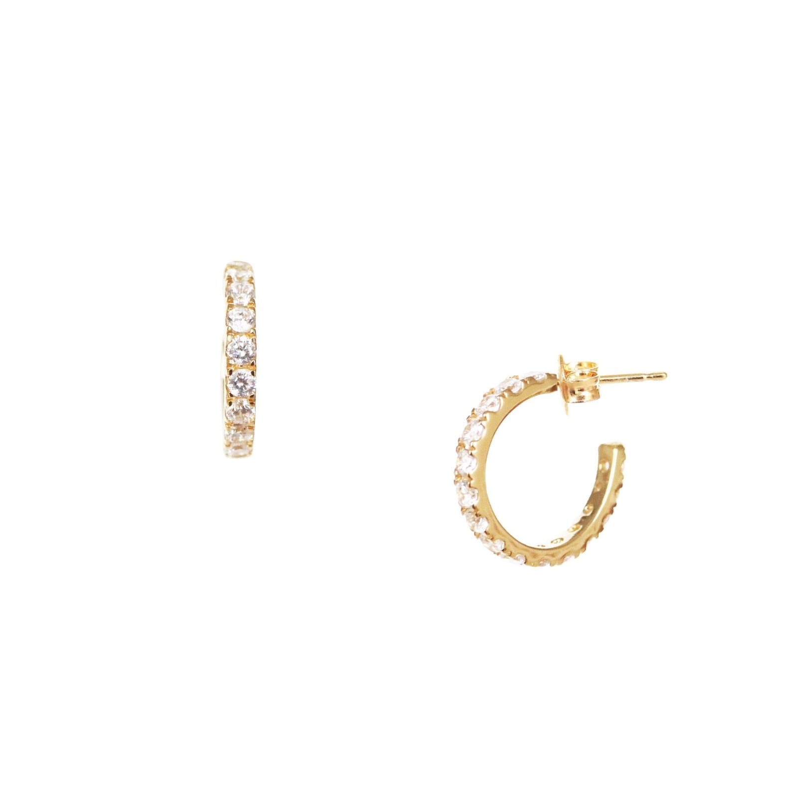 LOVE HUGGIE HOOPS - CUBIC ZIRCONAI & GOLD - SO PRETTY CARA COTTER