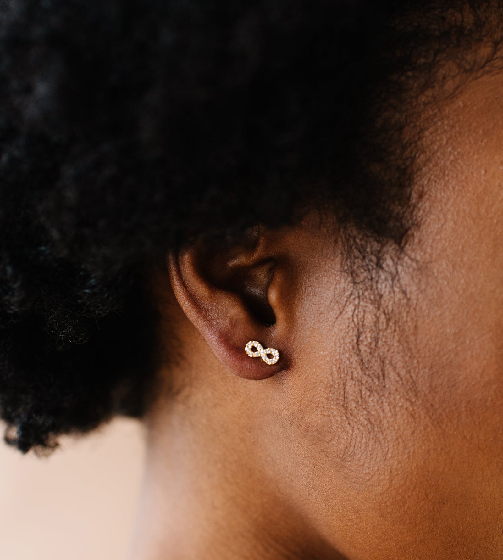 LOVE INFINITY STUDS - CUBIC ZIRCONIA & GOLD - SO PRETTY CARA COTTER