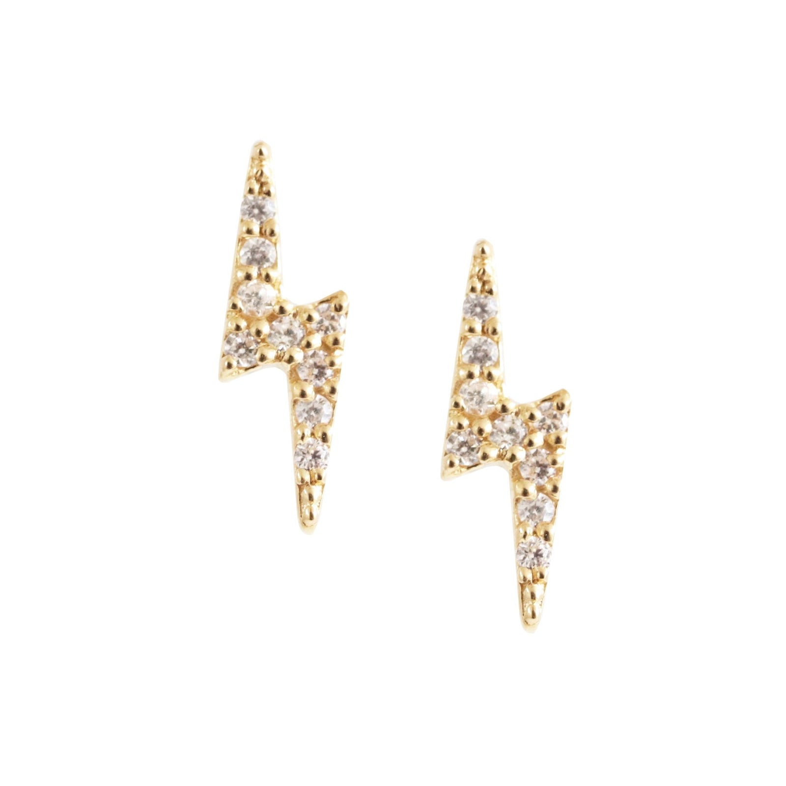 LOVE LIGHTNING STUDS - CUBIC ZIRCONIA & GOLD - SO PRETTY CARA COTTER