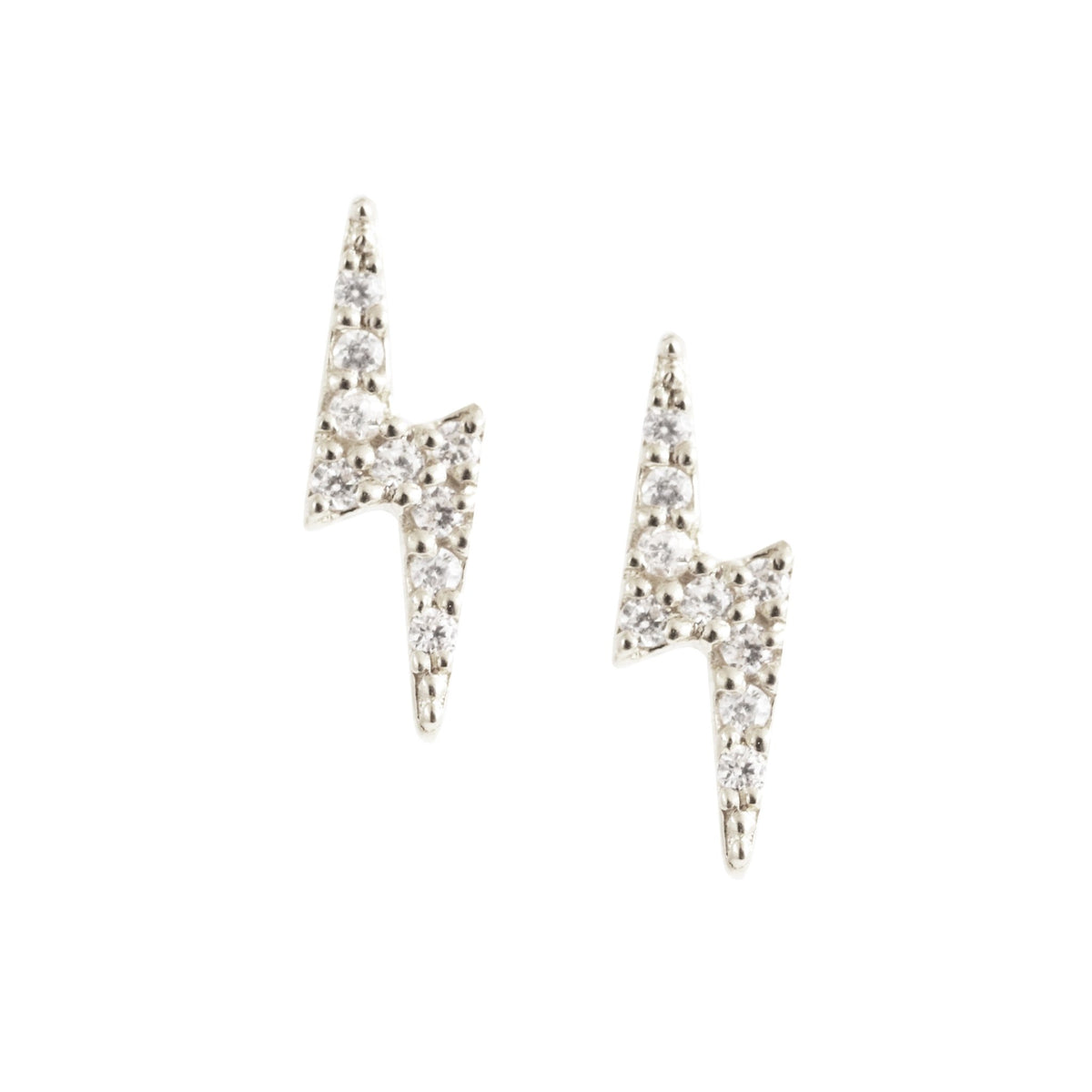 LOVE LIGHTNING STUDS - CUBIC ZIRCONIA &amp; SILVER - SO PRETTY CARA COTTER
