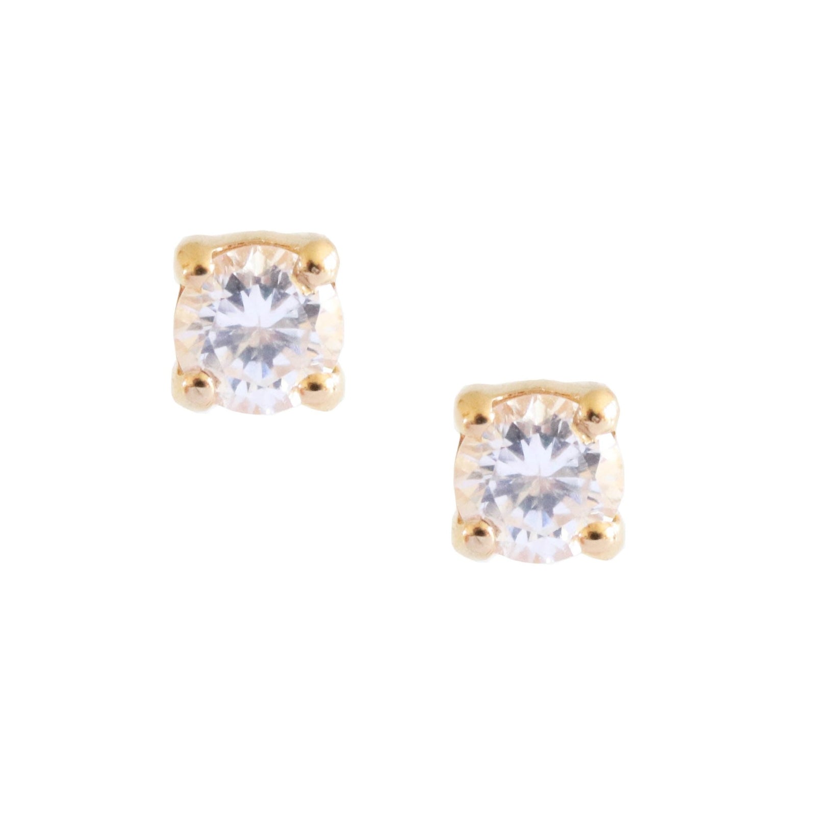 LOVE SOLITAIRE STUDS - GOLD - SO PRETTY CARA COTTER