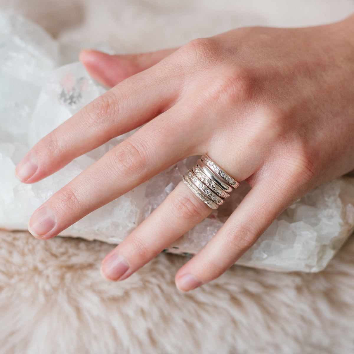 LOVE STACKING RING &amp; PENDANT SILVER - SO PRETTY CARA COTTER