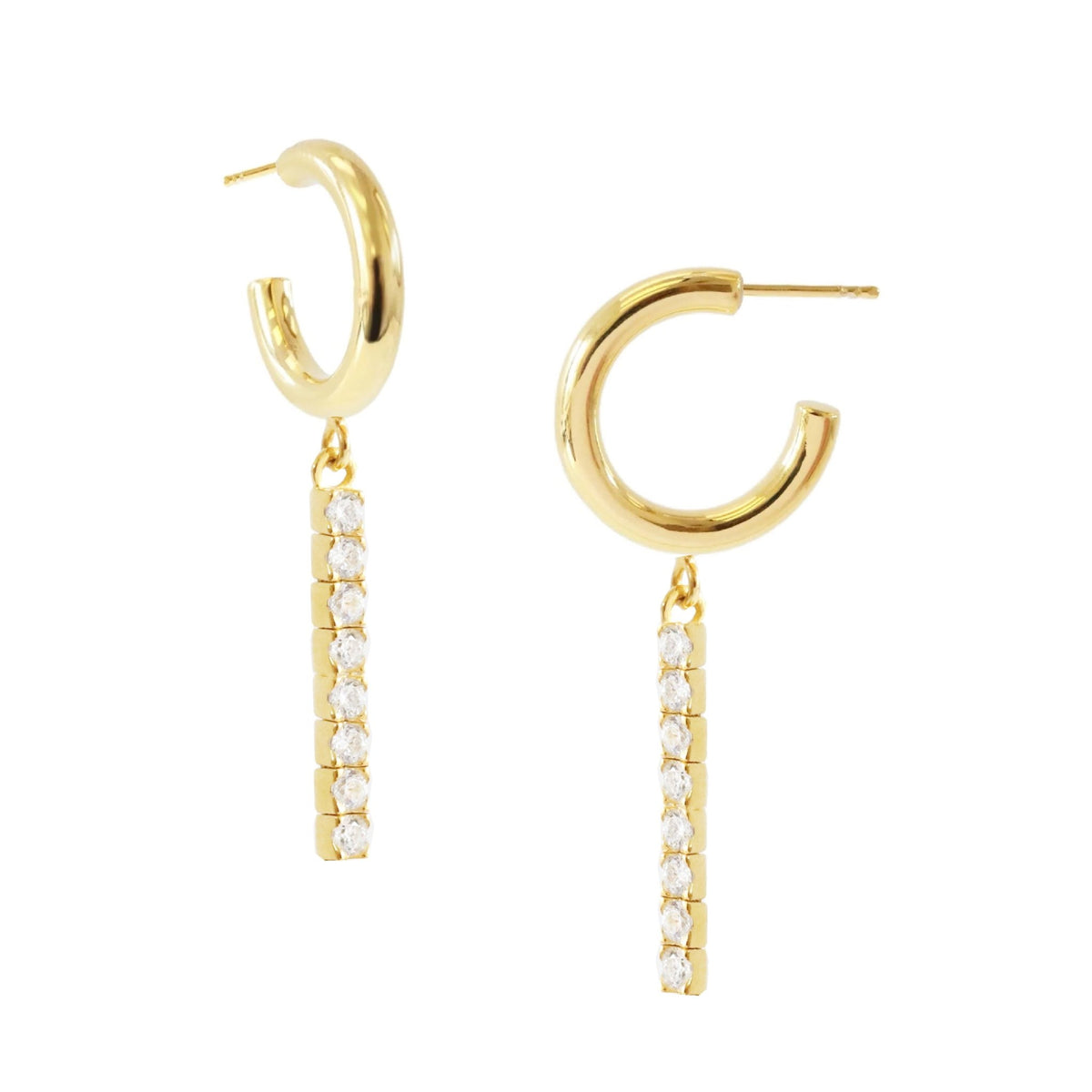 LOVE TENNIS HOOPS - CUBIC ZIRCONIA &amp; GOLD - SO PRETTY CARA COTTER