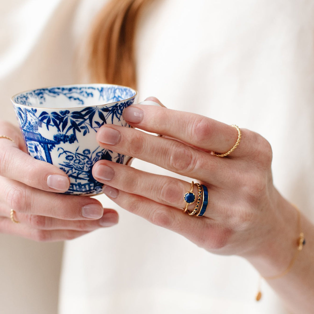LOVE THIN DISK BAND RING - LAPIS &amp; GOLD - SO PRETTY CARA COTTER