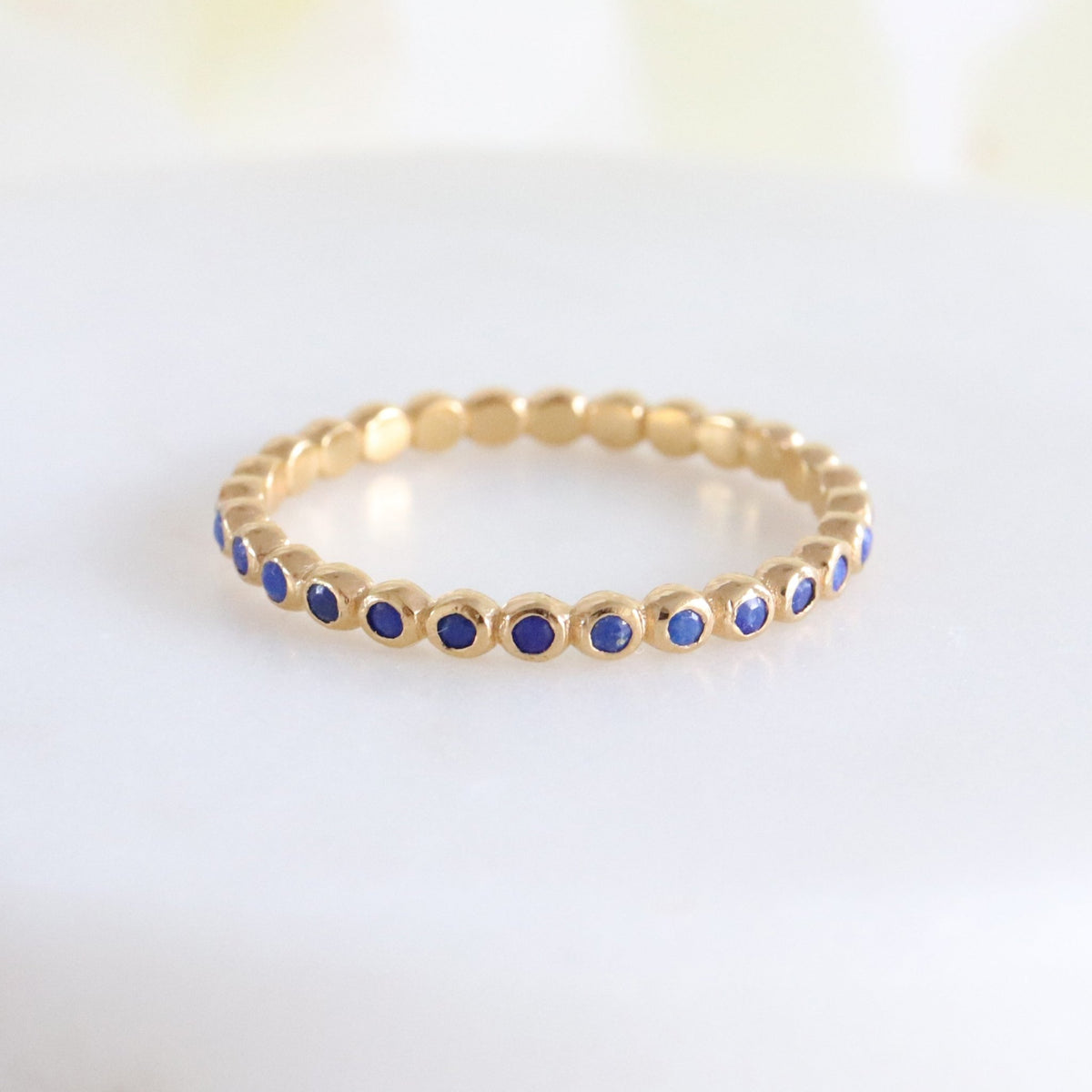 LOVE THIN DISK BAND RING - LAPIS &amp; GOLD - SO PRETTY CARA COTTER