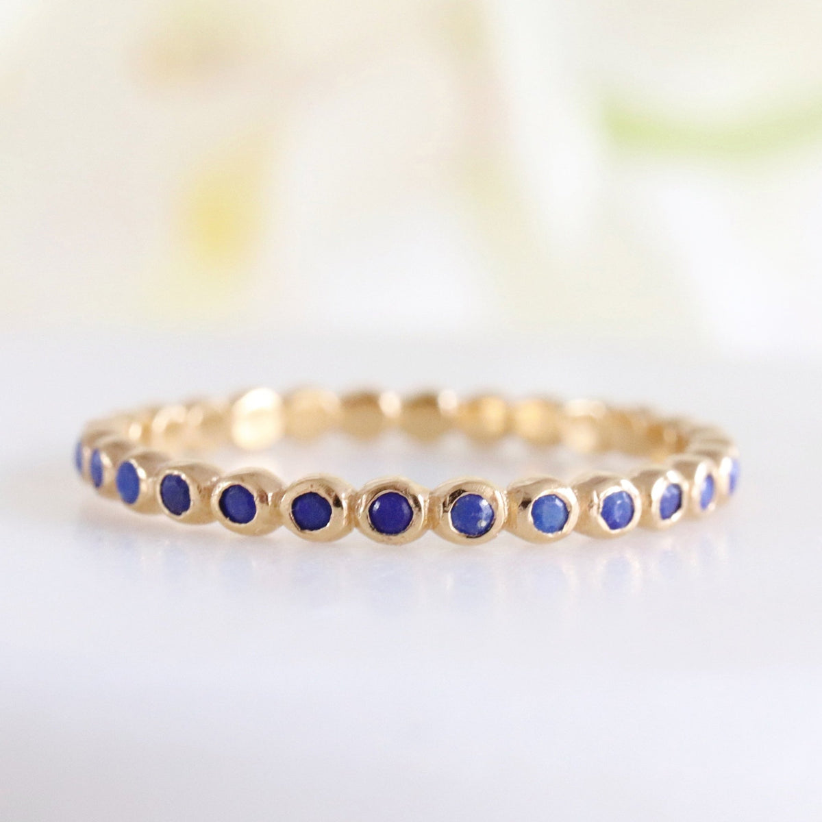 LOVE THIN DISK BAND RING - LAPIS &amp; GOLD - SO PRETTY CARA COTTER