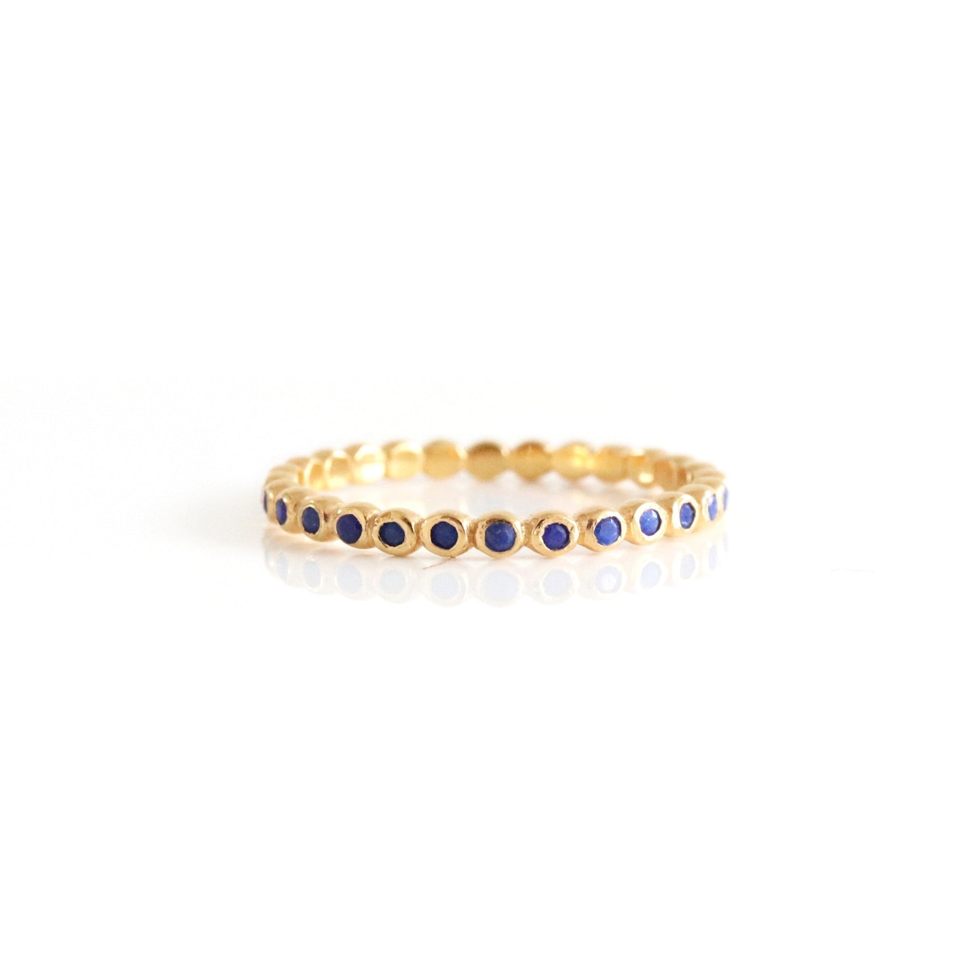 LOVE THIN DISK BAND RING - LAPIS & GOLD - SO PRETTY CARA COTTER