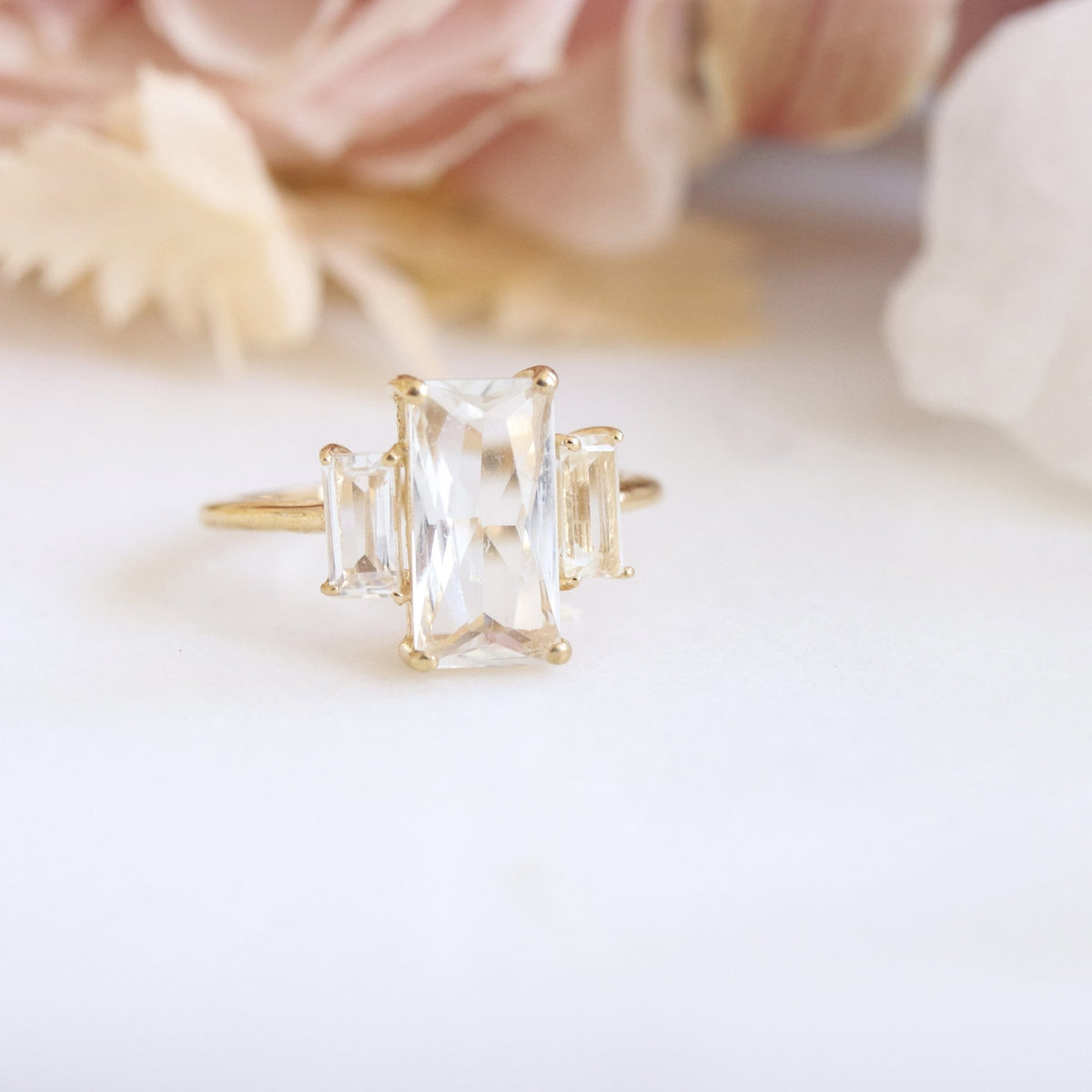 Loyal Cocktail Ring - White Topaz &amp; Gold - SO PRETTY CARA COTTER