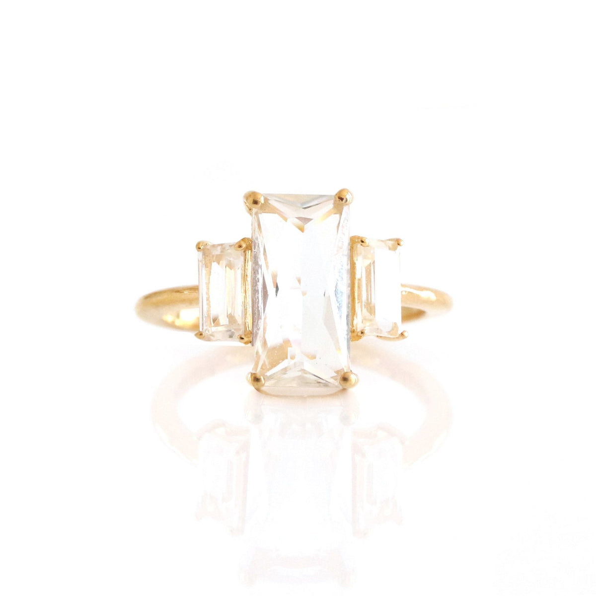 Loyal Cocktail Ring - White Topaz &amp; Gold - SO PRETTY CARA COTTER
