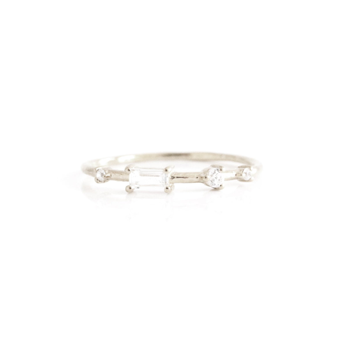 Loyal Dancing Stacking Ring - White Topaz, Cubic Zirconia &amp; Silver - SO PRETTY CARA COTTER