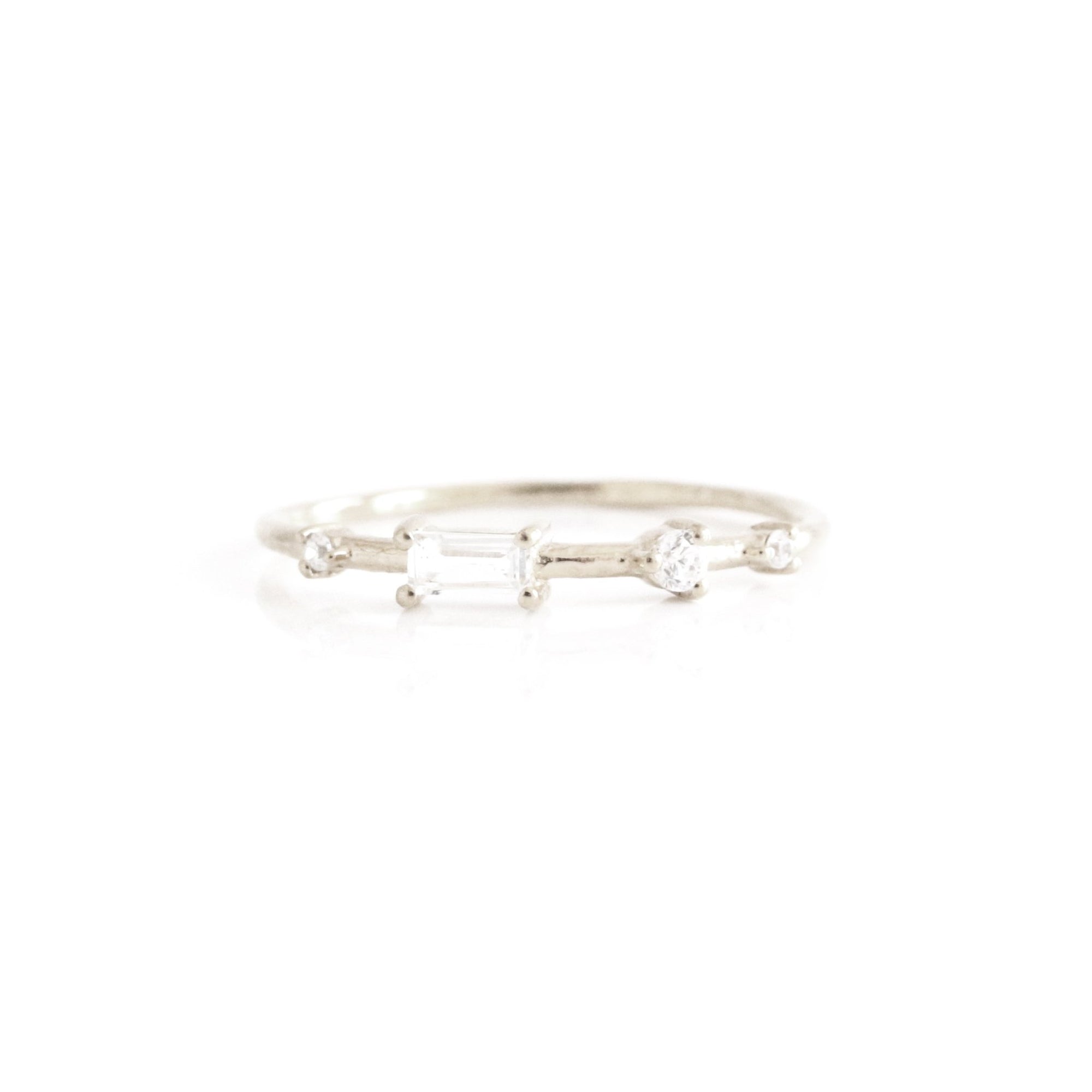 Loyal Dancing Stacking Ring - White Topaz, Cubic Zirconia & Silver - SO PRETTY CARA COTTER