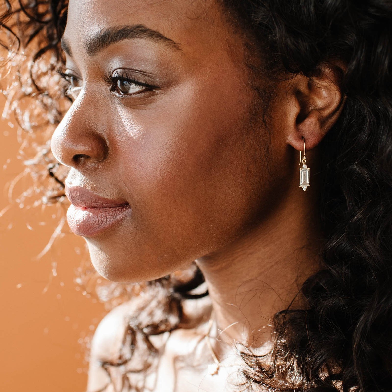 Loyal Drop Earrings - White Topaz, Cubic Zirconia & Gold - SO PRETTY CARA COTTER
