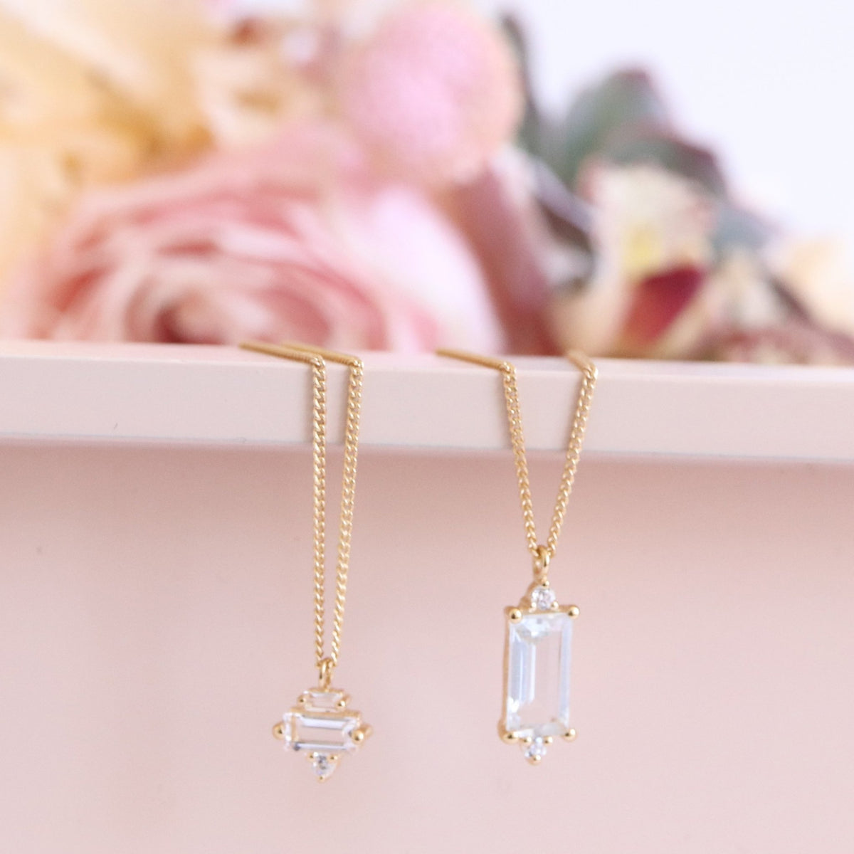 Loyal Drop Necklace - White Topaz, Cubic Zirconia &amp; Gold - SO PRETTY CARA COTTER