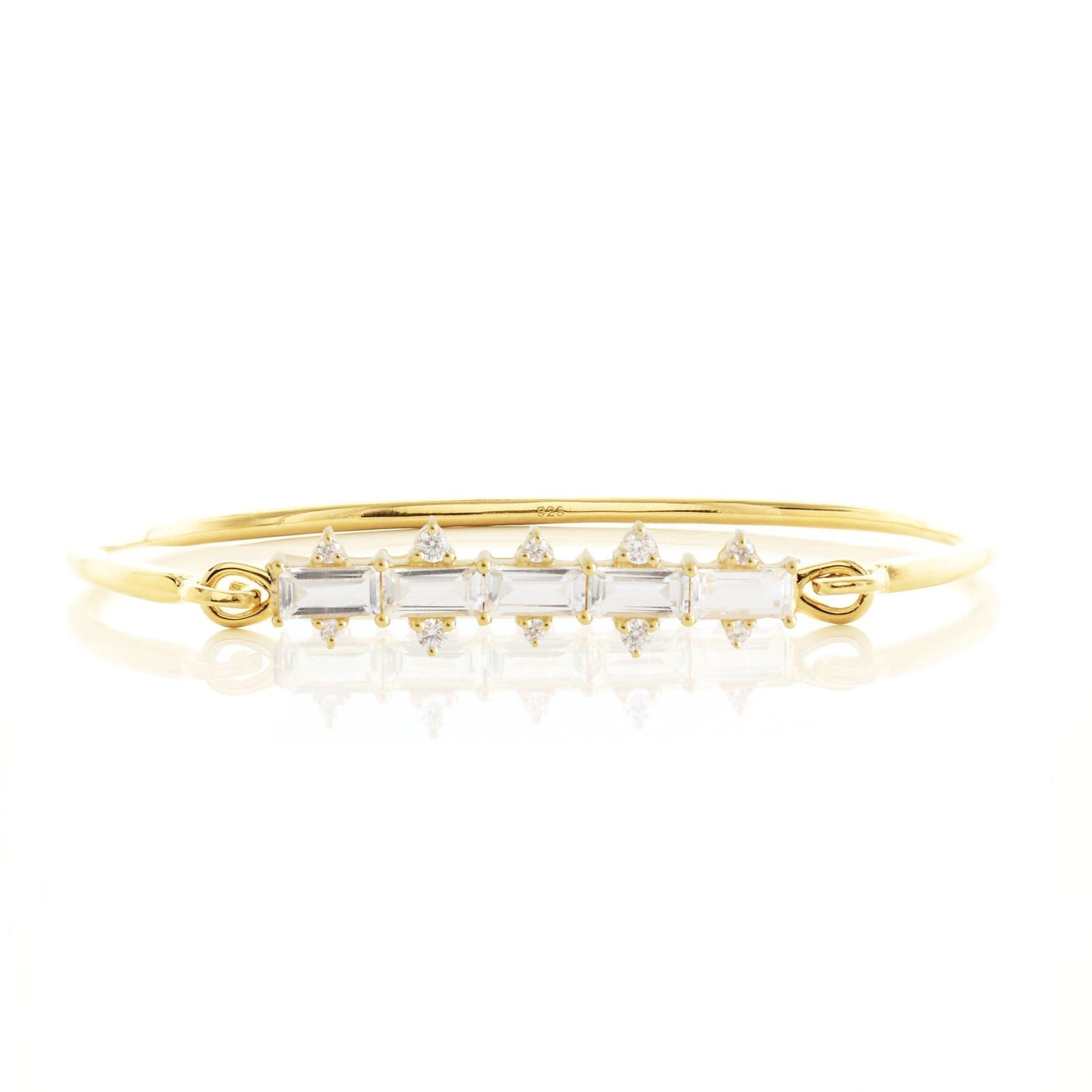 Loyal Prism Cuff - White Topaz, Cubic Zirconia & Gold - SO PRETTY CARA COTTER