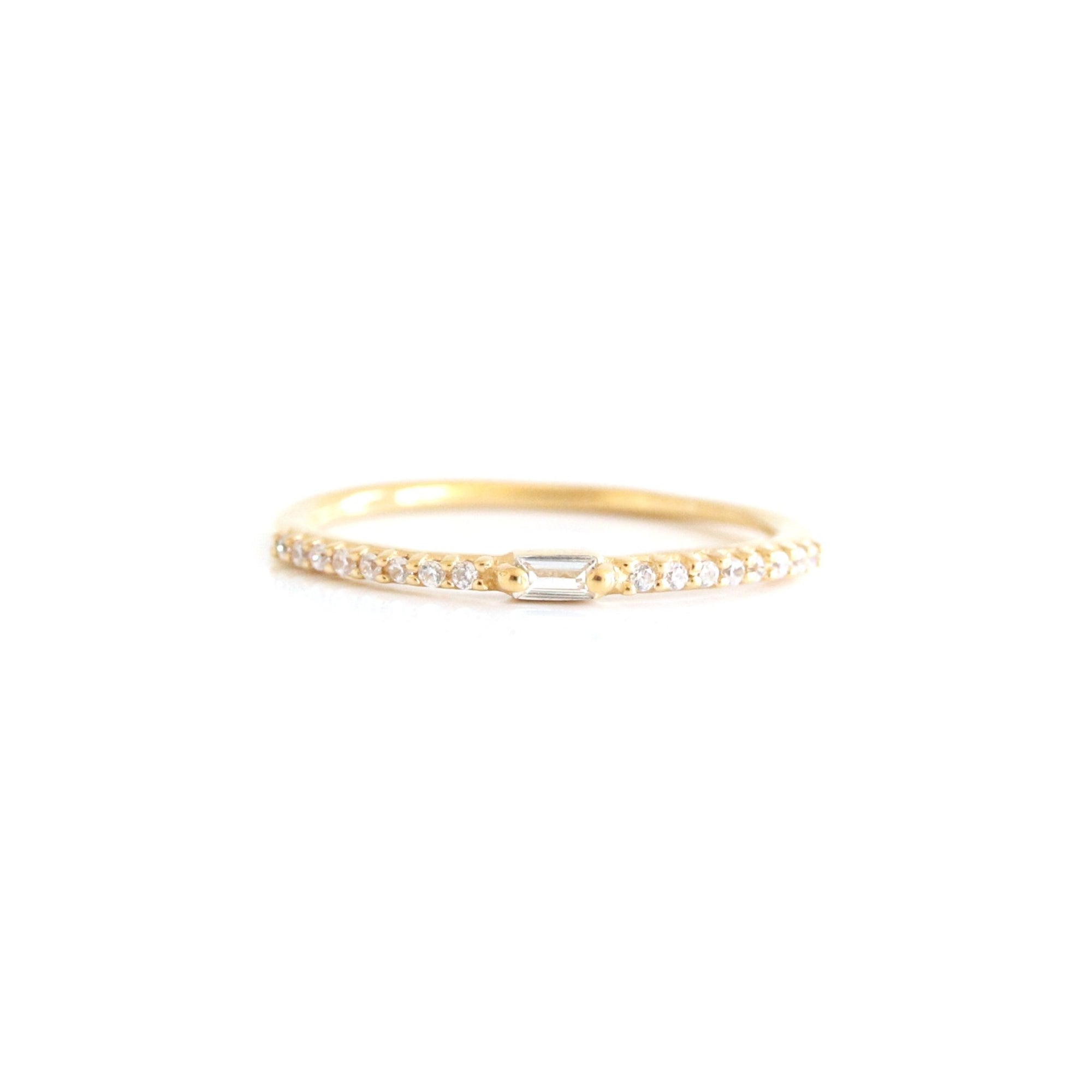 Loyal Prism Stacking Ring - White Topaz & Gold - SO PRETTY CARA COTTER