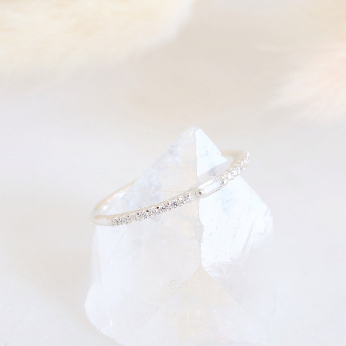 Loyal Prism Stacking Ring - White Topaz &amp; Silver - SO PRETTY CARA COTTER