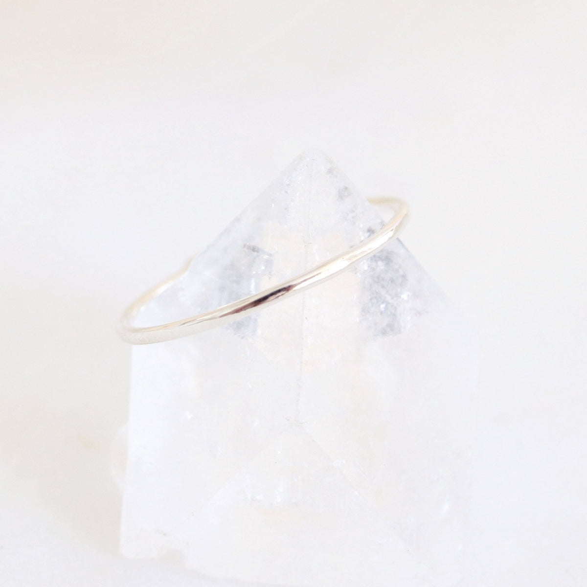 Loyal Solitaire Stacking Ring - White Topaz &amp; Silver - SO PRETTY CARA COTTER