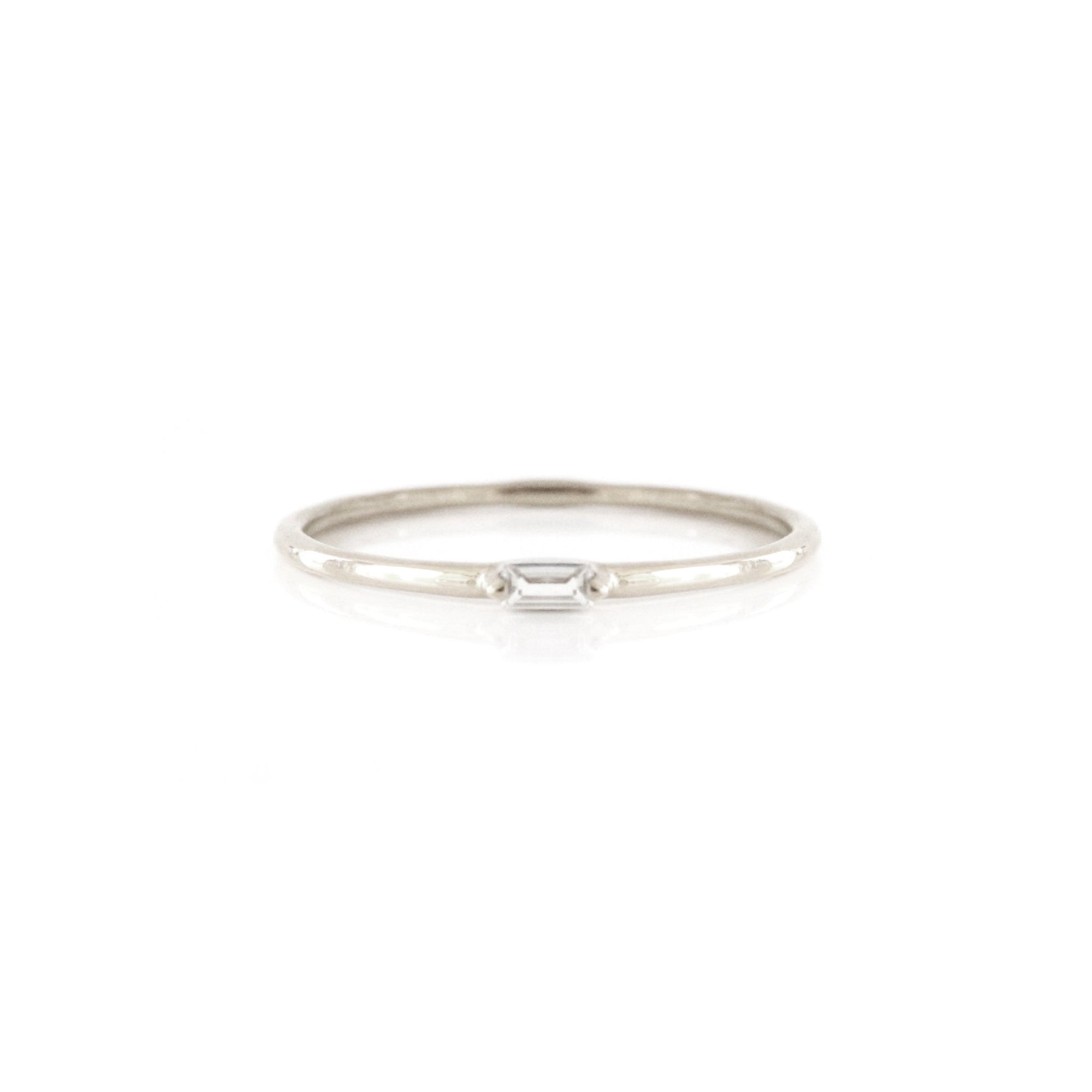 Loyal Solitaire Stacking Ring - White Topaz & Silver - SO PRETTY CARA COTTER