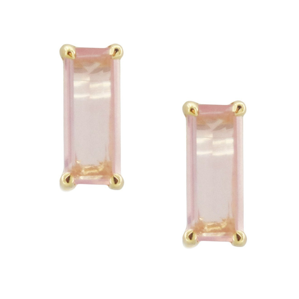 LOYAL STUD EARRINGS - PINK QUARTZ &amp; GOLD - SO PRETTY CARA COTTER