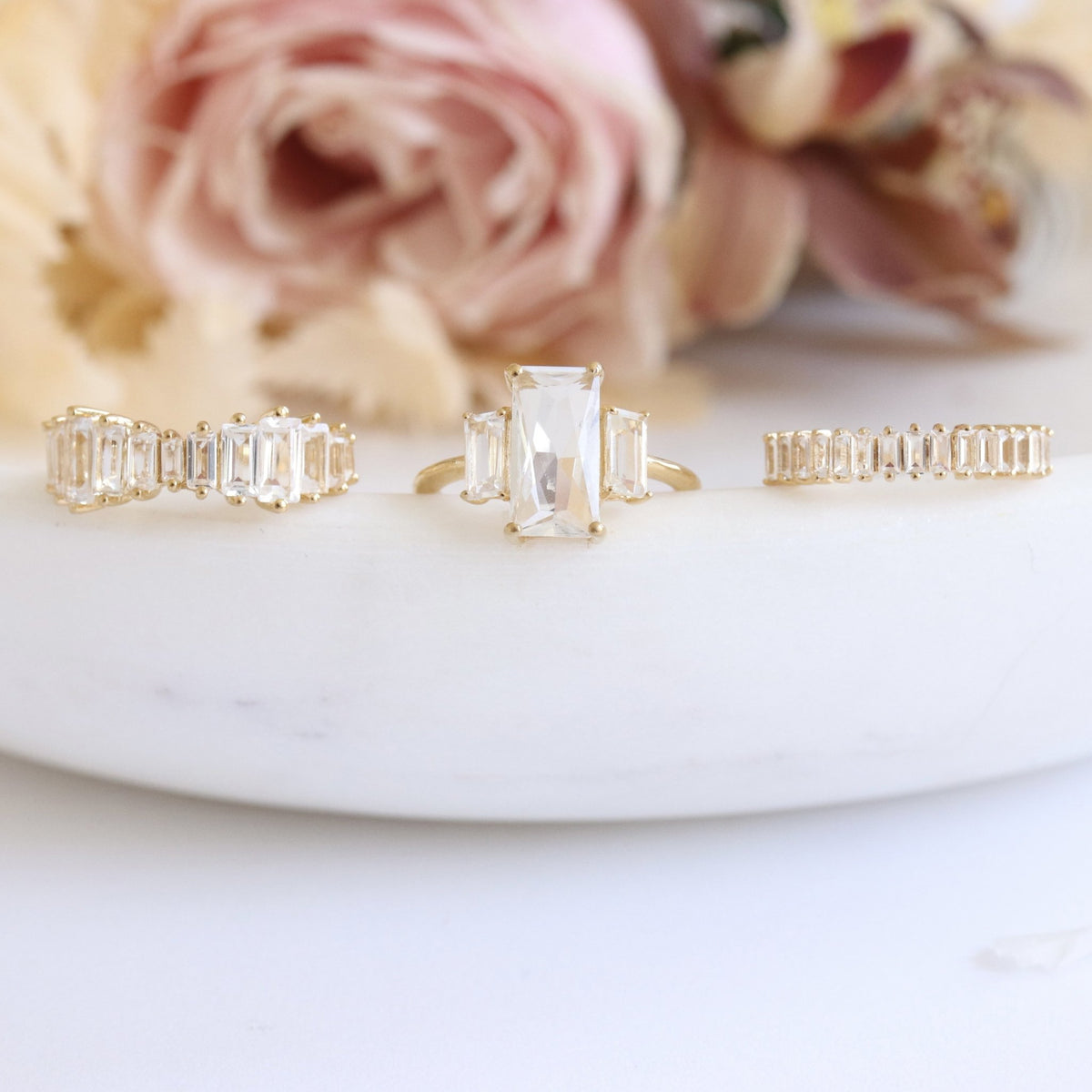 Loyal Waterfall Ring - White Topaz & Gold - SO PRETTY CARA COTTER