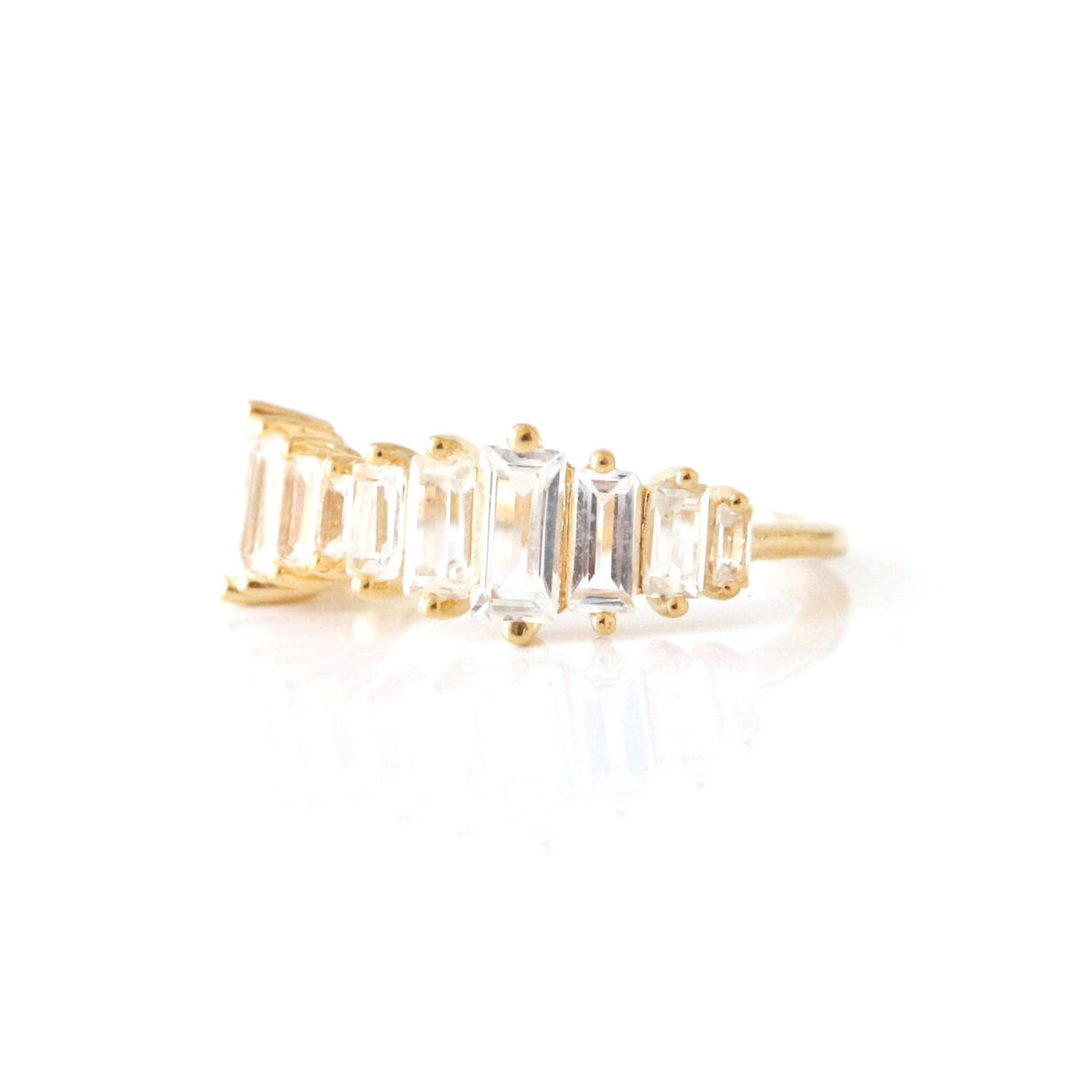 Loyal Waterfall Ring - White Topaz & Gold - SO PRETTY CARA COTTER